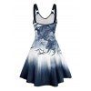 Robe Ligne A Ombrée Motif Fleuri sans Manches à Bretelle - Bleu de Minuit XXL | US 14