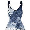 Robe Ligne A Ombrée Motif Fleuri sans Manches à Bretelle - Bleu de Minuit XXL | US 14