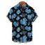 Chemise de Vacances Hawaïen Fleur et Feuille Tropicale Imprimées à Manches Courtes - Bleu gris XL