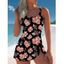 Maillot de Bain Hawaïen 1 Pièce à Motif Floral Tropical à Noeud Papillon - Noir S | US 4