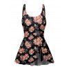 Maillot de Bain Hawaïen 1 Pièce à Motif Floral Tropical à Noeud Papillon - Noir S | US 4