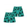 Short de Plage de Vacances Imprimé Palmier pour Homme - Vert profond M