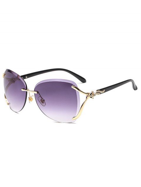 Frameless Rhinestone Fox Decor Trendy Sunglasses Streetwear Sunglasses