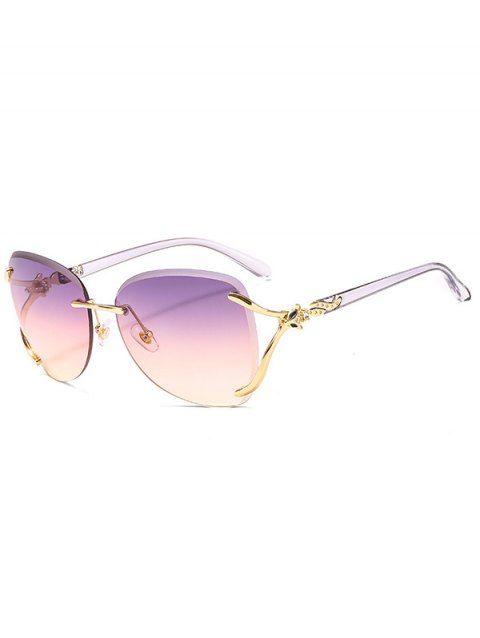 Lunettes Solaires Tendances sans Monture Motif Renard avec Strass Style Streetwear