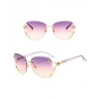 Frameless Rhinestone Fox Decor Trendy Sunglasses Streetwear Sunglasses