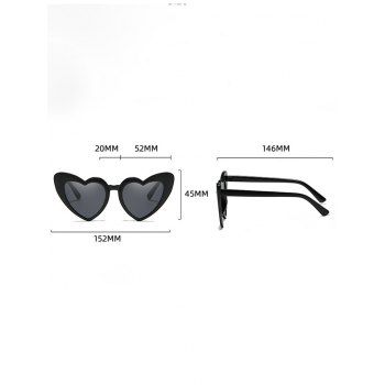 Heart Shape Solid Color Frame Unisex Trendy Sunglasses