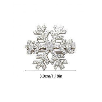 10 Pcs Snowflake Artificial Crystal Rhinestone Trendy Hair Clips Elegant Hair Accessories