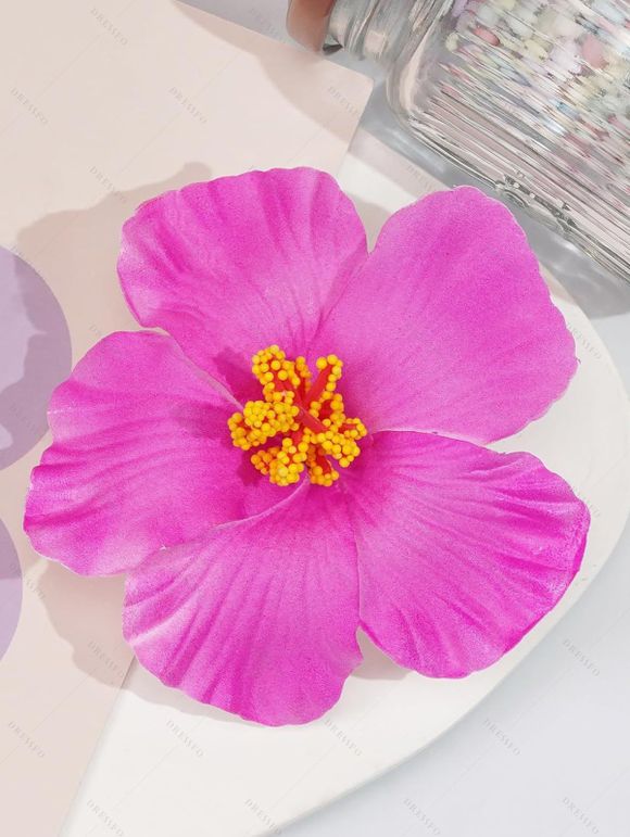 Pinces à Cheveux de Plage en Forme de Fleur en Couleur Unie 4 Pièces - multicolor A 