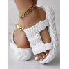 Solid Color Braid Thick Flat Slip On Open Toe Trendy Slippers - Blanc EU 42