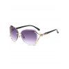 Lunettes Solaires Tendances sans Monture Motif Renard avec Strass Style Streetwear - Pourpre 