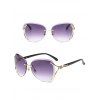 Lunettes Solaires Tendances sans Monture Motif Renard avec Strass Style Streetwear - Pourpre 