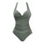 Maillot de Bain 1 Pièce à Bretelles Ajustables en Couleur Unie - Vert clair XL | US 10