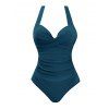 Maillot de Bain 1 Pièce à Bretelles Ajustables en Couleur Unie - Bleu profond S | US 4