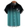 Chemise de Vacances Ombré Arbre de Noix de Coco Imprimé à Manches Roulées pour Homme - multicolor B 4XL