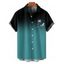 Chemise de Vacances Ombré Arbre de Noix de Coco Imprimé à Manches Roulées pour Homme - multicolor B 5XL