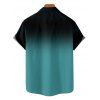 Chemise de Vacances Ombré Arbre de Noix de Coco Imprimé à Manches Roulées pour Homme - multicolor B 5XL