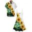 Vacation Couple Outfit Sunflower Painting Pattern Spaghetti Strap Tank Dress and Roll Up Sleeve Shirt Matching Outfit - Vert profond S | US 4