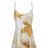 Robe de Plage Longue à Bretelles Spaghetti à Motif Floral et Feuille Tropicale - café lumière XXL | US 14