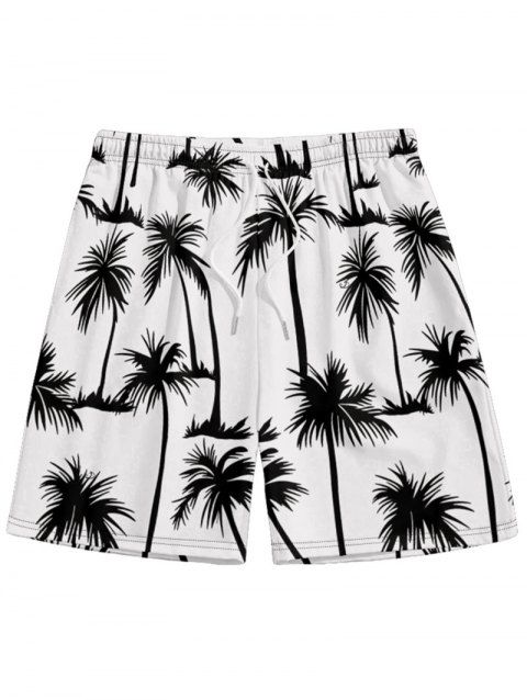 Men's Palm Tree Beach Print Vacation Style Shorts