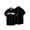 Chemise de Vacances Boutonnée Palmier Imprimé à Manches Courtes - Blanc M