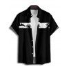 Chemise de Vacances Boutonnée Palmier Imprimé à Manches Courtes - Blanc XL