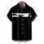 Palm Tree Print Vacation Shirt Short Sleeve Button Up Shirt - BLACK 5XL