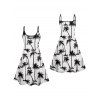 Mini Robe Hawaïen Ligne A Palmier Imprimé à Bretelle Fine - Blanc XXXL | US 16