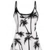 Mini Robe Hawaïen Ligne A Palmier Imprimé à Bretelle Fine - Blanc XXXL | US 16