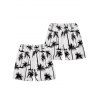 Short de Plage de Vacances Imprimé Palmier pour Homme - Blanc L
