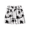 Short de Plage de Vacances Imprimé Palmier pour Homme - Blanc 5XL