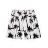 Short de Plage de Vacances Imprimé Palmier pour Homme - Blanc 5XL