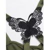 Robe Ligne A Décontractée à Bretelle Croisée Papillon en Couleur Unie à Taille Haute - Vert profond L | US 8-10
