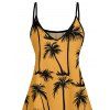 Mini Robe Hawaïen Ligne A Palmier Imprimé à Bretelle Fine - Deep Yellow XXXXXL | US 20