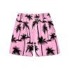 Short de Plage de Vacances Imprimé Palmier pour Homme - Rose clair L