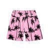 Short de Plage de Vacances Imprimé Palmier pour Homme - Rose clair L