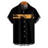 Chemise de Vacances Boutonnée Palmier Imprimé à Manches Courtes - Deep Yellow 5XL