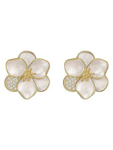 Boucles D'Oreilles Clous en Forme de Fleur Ornée de Strass la Mode pour Femmes