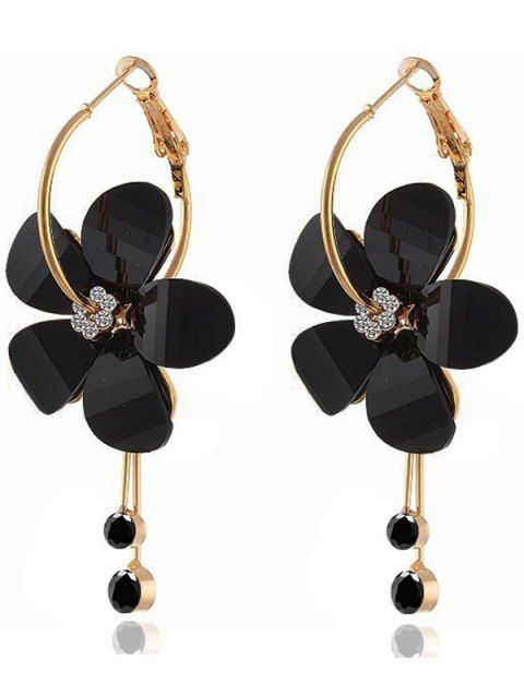 Accessoire Boucles D'Oreilles Pendantes de Vacances Tendances en Forme de Fleur en Strass pour Femmes