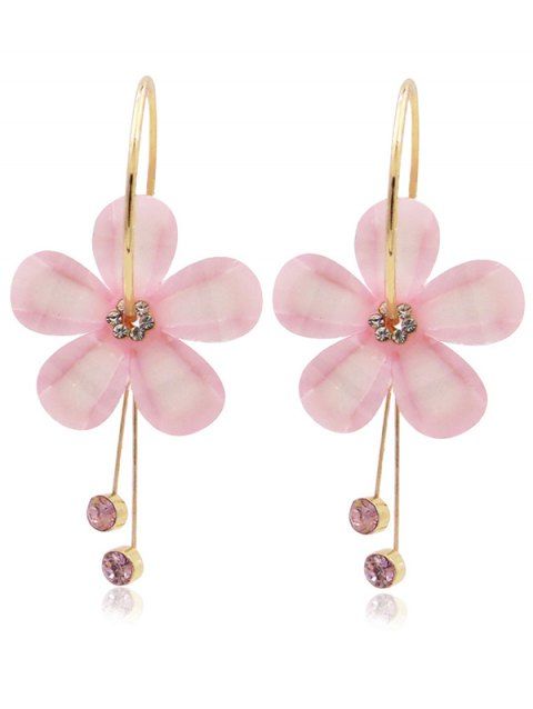 Accessoire Boucles D'Oreilles Pendantes de Vacances Tendances en Forme de Fleur en Strass pour Femmes