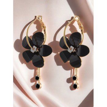 Flower Shaped Rhinestone Vacation Drop Earrings Trendy Women Accessory