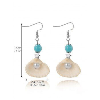 Beach Style Shell Star Faux Pearl Vacation Trendy Drop Earrings