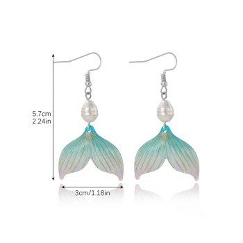 Beach Style Mermaid Tail Shaped Faux Pearl Vacation Trendy Drop Earrings