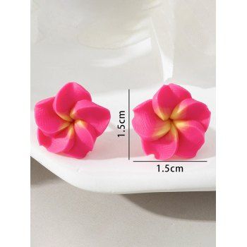 Sweet Flower Shaped Stud Earrings Beach Style Vacation Trendy Earrings