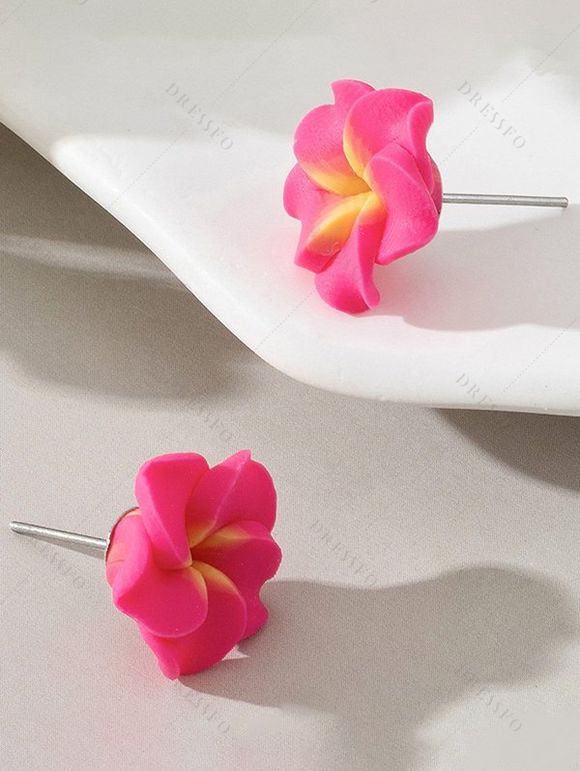 Boucles D'Oreilles de Plage Branché Forme de Fleur - Rouge 