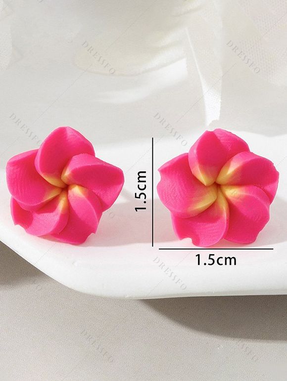 Boucles D'Oreilles de Plage Branché Forme de Fleur - Rouge 