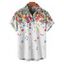 Chemise de Vacances Coloré Motif de Note de Musique Boutonnée à Manches Roulées pour Homme - multicolor 4XL