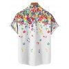 Chemise de Vacances Coloré Motif de Note de Musique Boutonnée à Manches Roulées pour Homme - multicolor 4XL