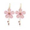 Accessoire Boucles D'Oreilles Pendantes de Vacances Tendances en Forme de Fleur en Strass pour Femmes - Rose clair 