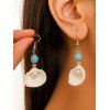 Boucles D'Oreilles Pendantes Motif Coquillage Etoile et Perle Fantaisie pour Vacances à la Plage - Blanc 