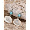 Boucles D'Oreilles Pendantes Motif Coquillage Etoile et Perle Fantaisie pour Vacances à la Plage - Blanc 